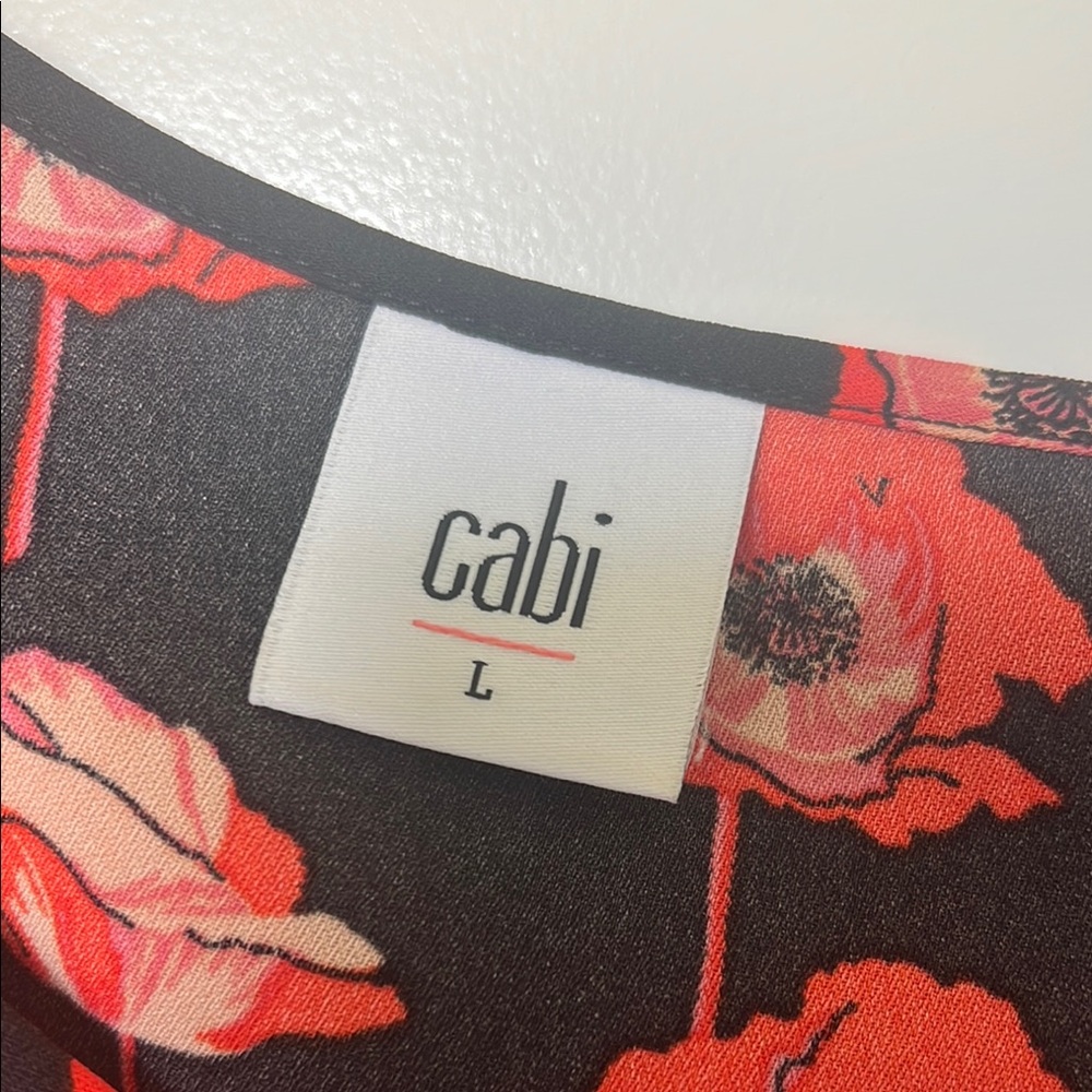 CAbi Black and Red poppy Top - Picture 2 of 5